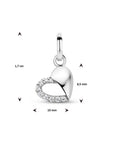 zilver gerhodineerd hanger hart zirkonia 1335074 - PansiteNederland.nl