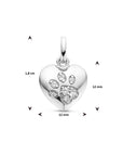 zilver gerhodineerd hanger hart en hondenpoot zirkonia 1335075 - PansiteNederland.nl