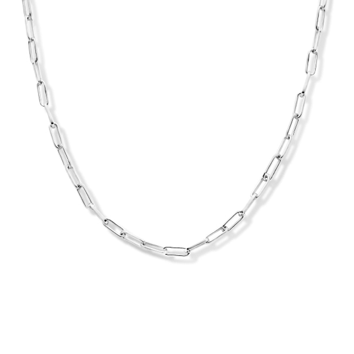 Fantasy Collection Collier paperclip vierkante buis 2,3 mm 41 + 4 cm zilver