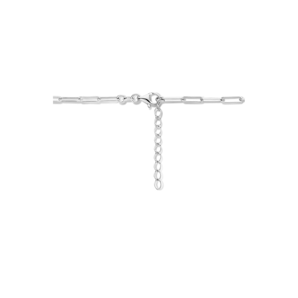 Fantasy Collection Collier paperclip vierkante buis 2,3 mm 41 + 4 cm zilver