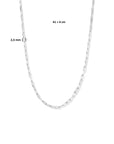 zilver gerhodineerd collier paperclip vierkante buis 2,3 mm 41 + 4 cm 1335080 - PansiteNederland.nl