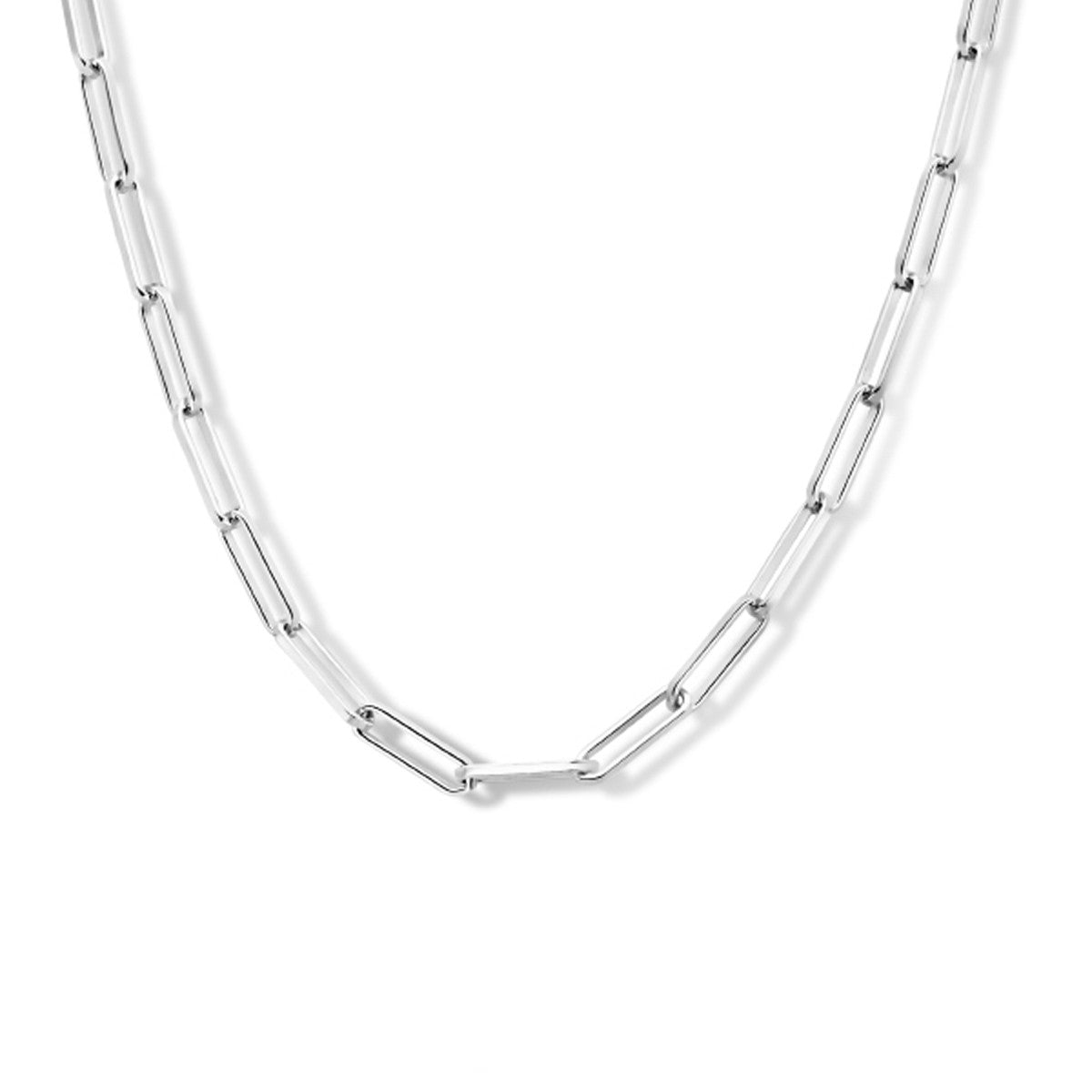 Fantasy Collection Collier paperclip vierkante buis 3,0 mm 41 + 4 cm zilver