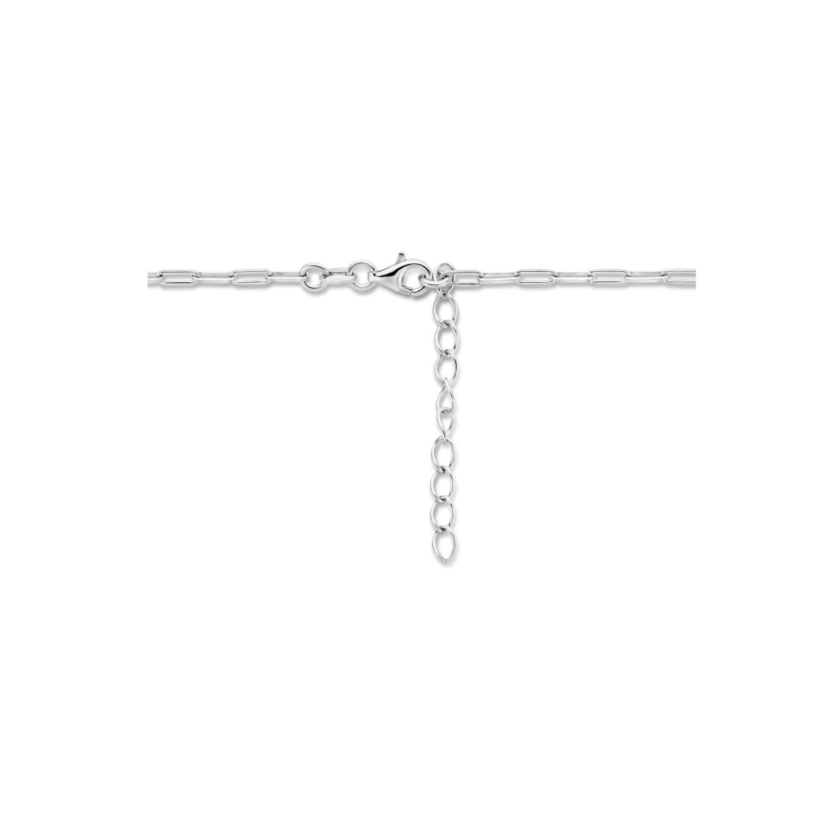 Fantasy Collection Collier paperclip vierkante buis 3,0 mm 41 + 4 cm zilver