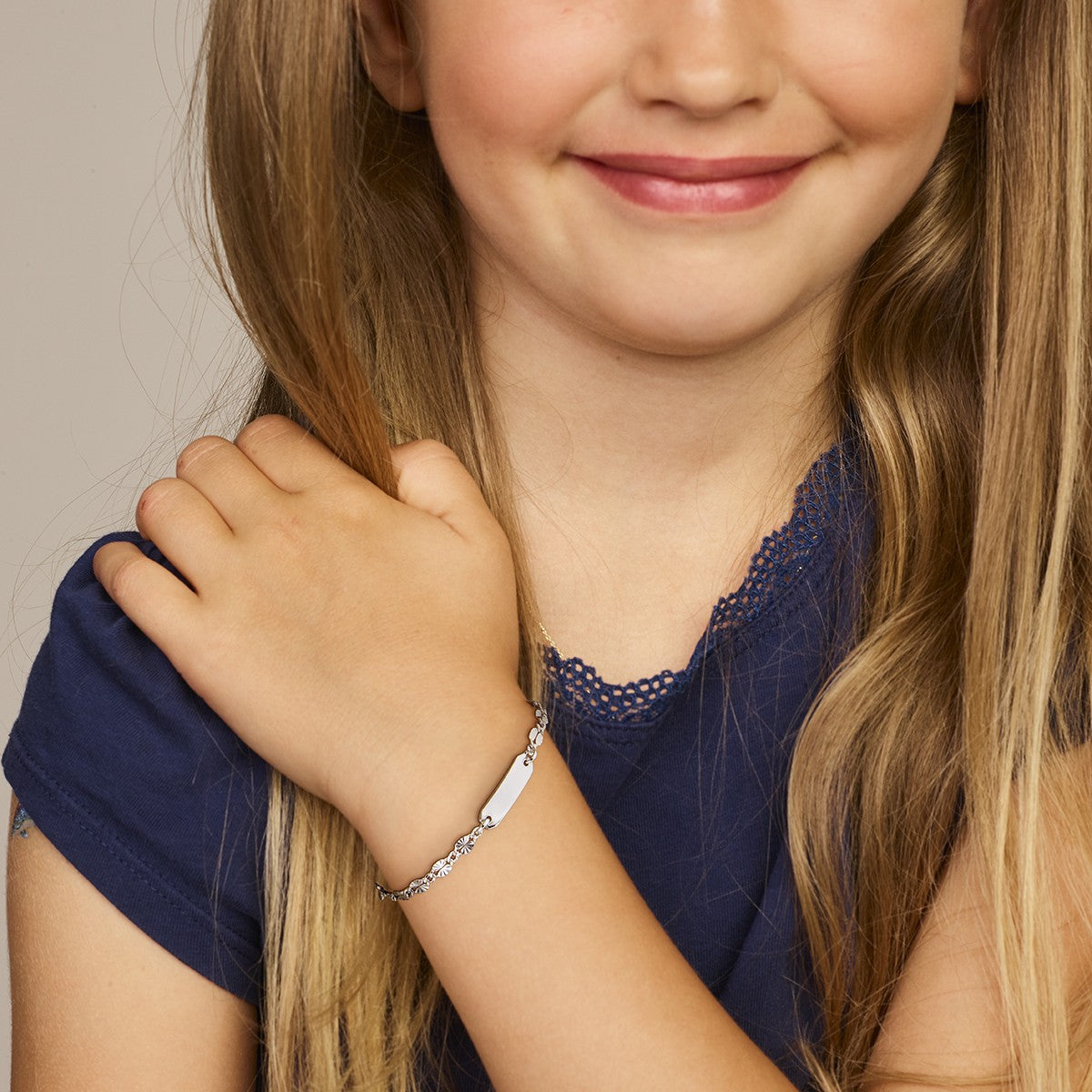Fantasy Collection Graveerarmband plaat 5,0 mm 11 + 2 cm zilver