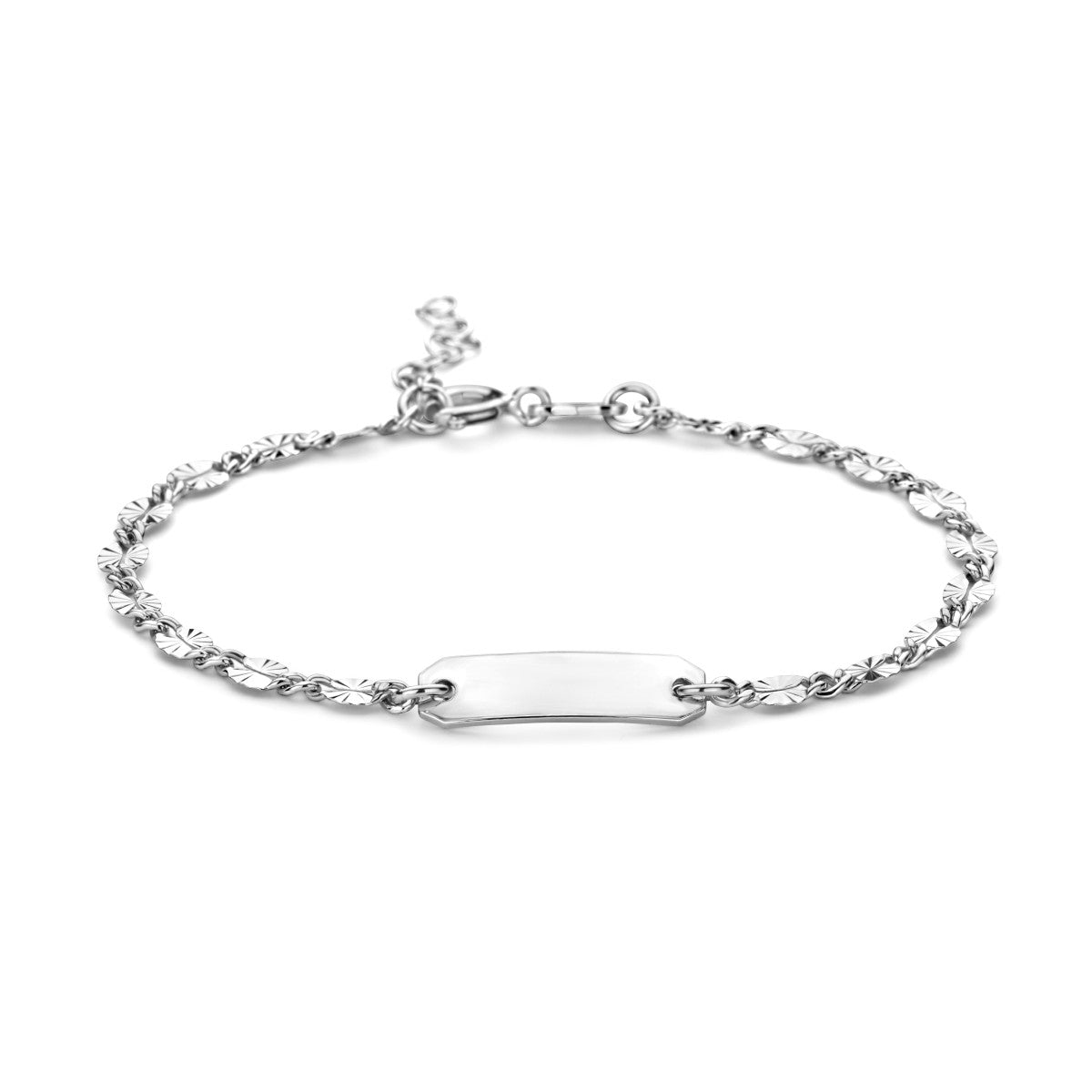 Fantasy Collection Graveerarmband plaat 5,0 mm 16 + 2 cm zilver