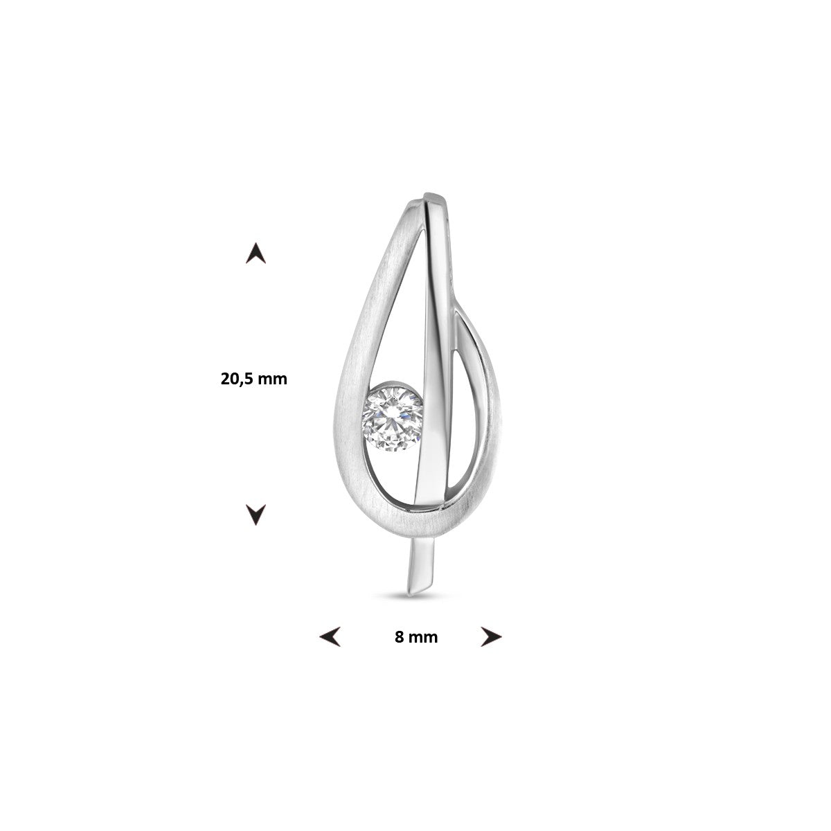Fantasy Collection Hanger zirkonia poli/mat zilver