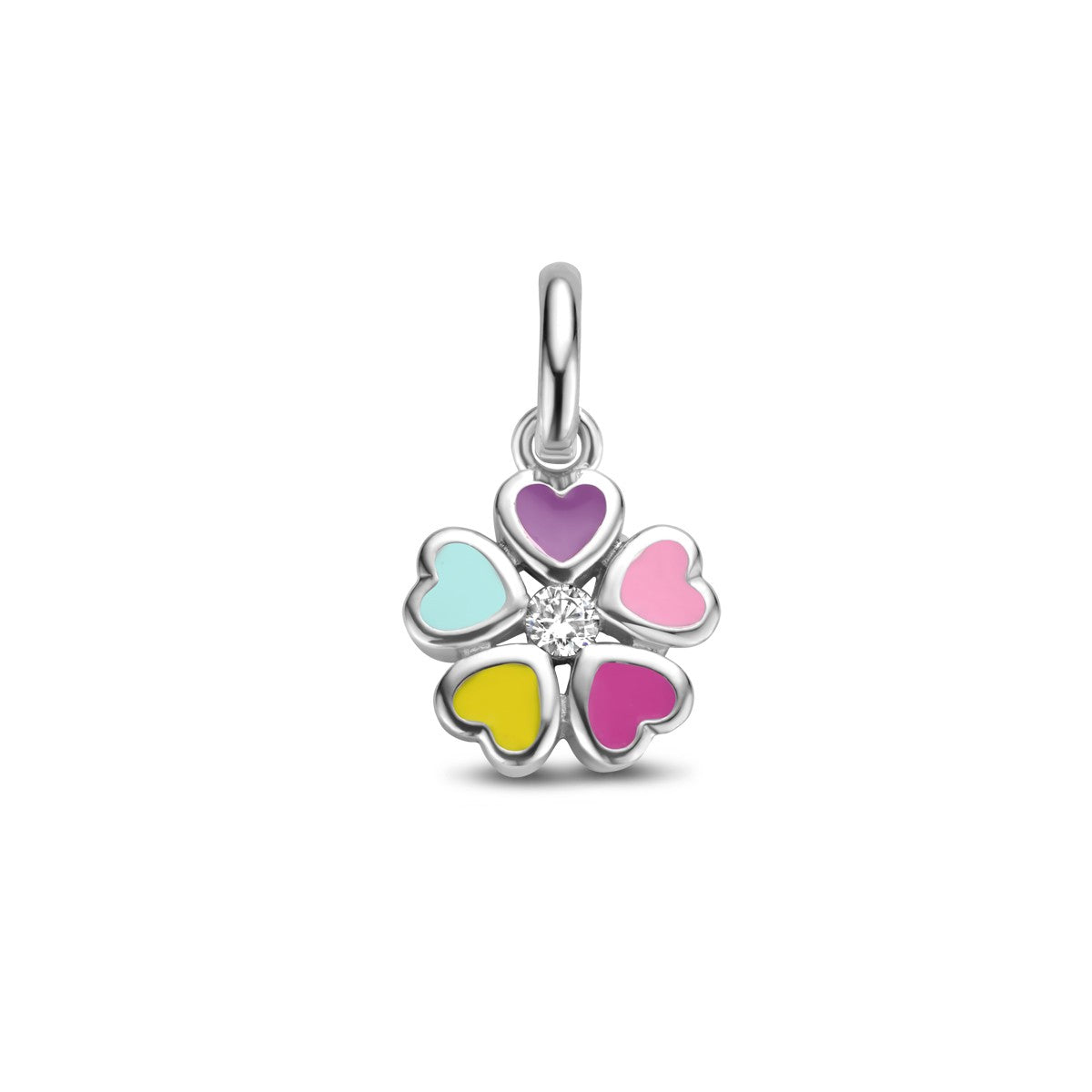 Fantasy Collection Hanger bloem zirkonia emaille zilver