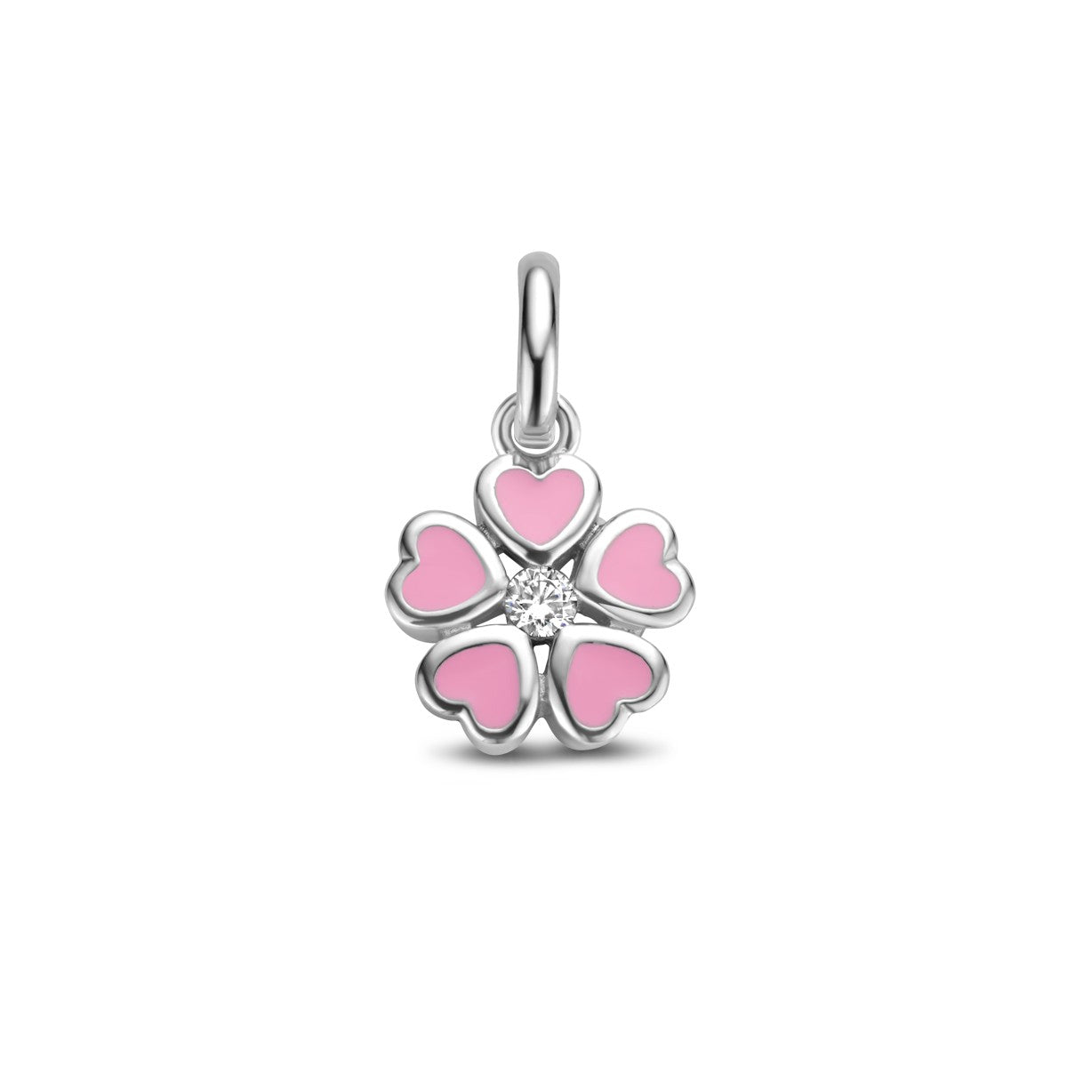 Fantasy Collection Hanger bloem zirkonia emaille zilver