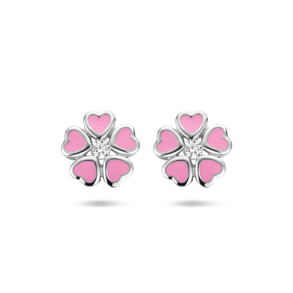 Fantasy Collection Oorbellen bloem zirkonia emaille zilver - PSN1335286