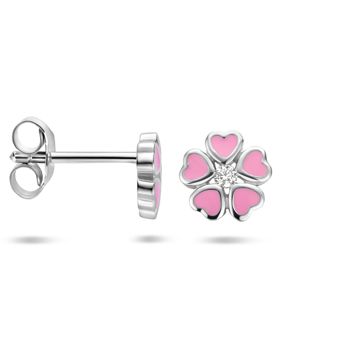 Fantasy Collection Oorbellen bloem zirkonia emaille zilver - PSN1335286