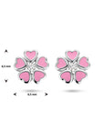 Zilveren oorknoppen bloem zirkonia - PSN1335286
