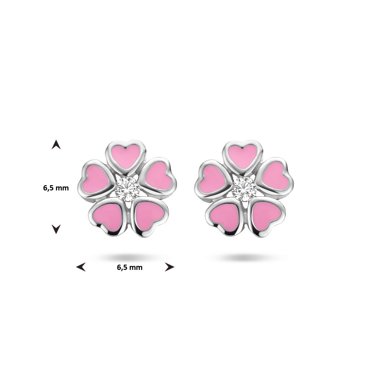Fantasy Collection Oorbellen bloem zirkonia emaille zilver - PSN1335286