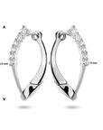 Zilver Gerhodineerd Klapoorringen Zirkonia 1335288 - PansiteNederland.nl
