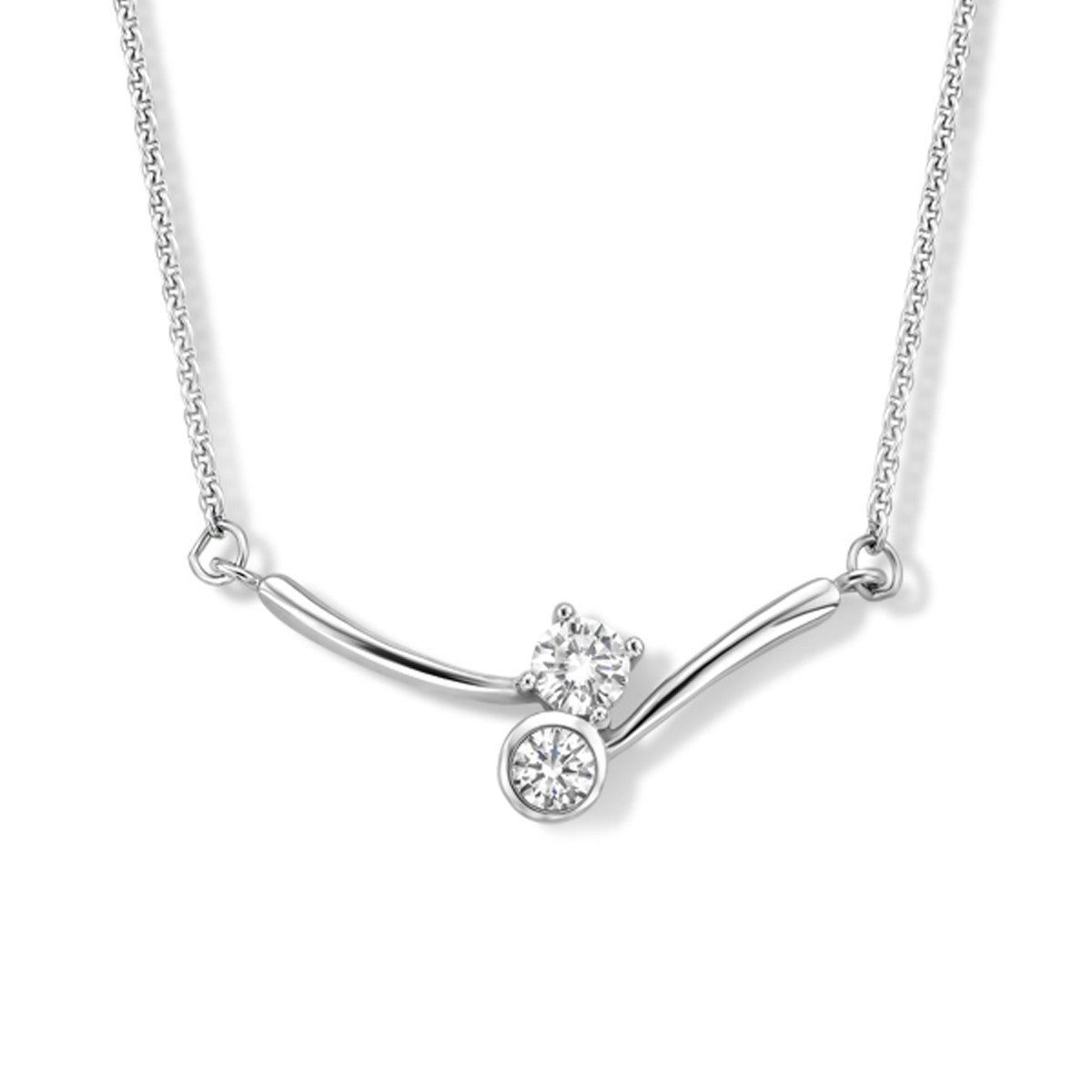 Fantasy Collection Collier tussenstuk zirkonia 42 - 45 cm zilver