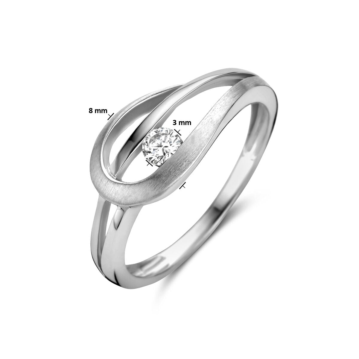 Fantasy Collection Ring zirkonia poli/mat zilver