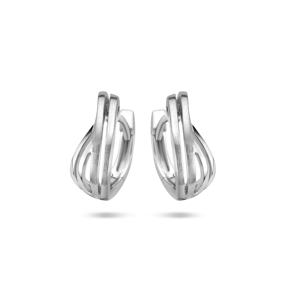 Fantasy Collection Oorbellen poli/mat zilver