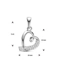 zilver gerhodineerd hanger hart zirkonia 1335351 - PansiteNederland.nl