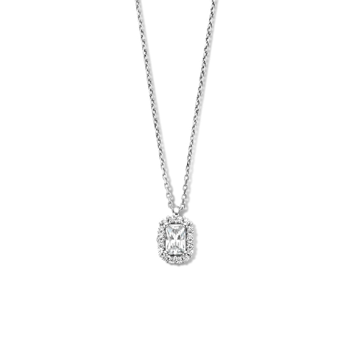 Fantasy Collection Collier zirkonia 41 + 4 cm halo zilver