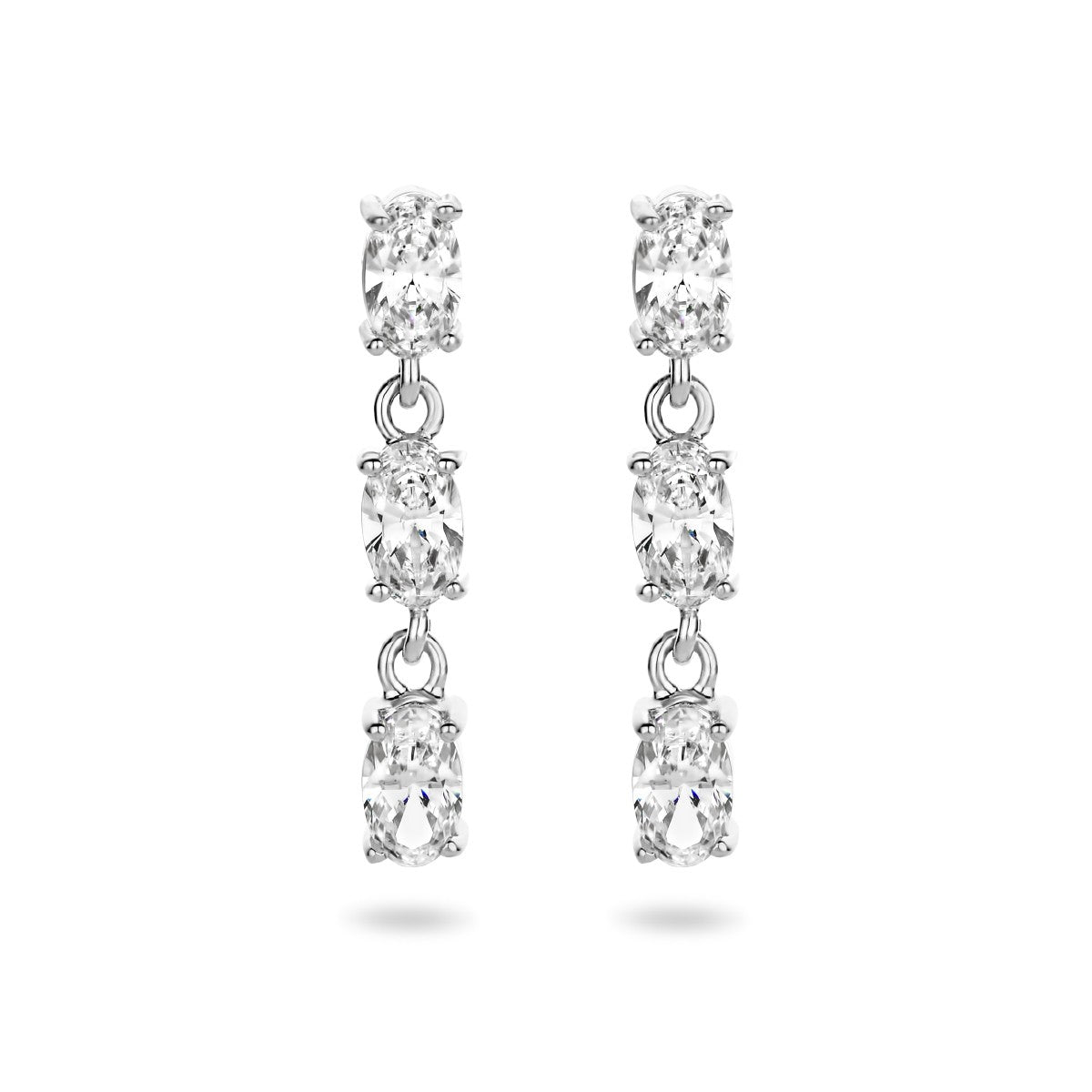 Fantasy Collection Hangende oorbellen zirkonia 20,5 mm zilver