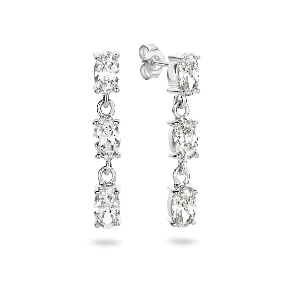 Fantasy Collection Hangende oorbellen zirkonia 20,5 mm zilver