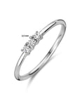 Gerhodineerd Zilver Ring Trilogie Met Zirkonia 1335393 - PansiteNederland.nl