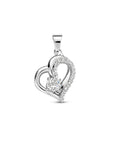 zilver gerhodineerd hanger hart zirkonia 1335415 - PansiteNederland.nl