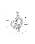 zilver gerhodineerd hanger hart zirkonia 1335415 - PansiteNederland.nl