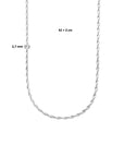 zilver gerhodineerd collier 2,7 mm 42 + 3 cm 1335431 - PansiteNederland.nl