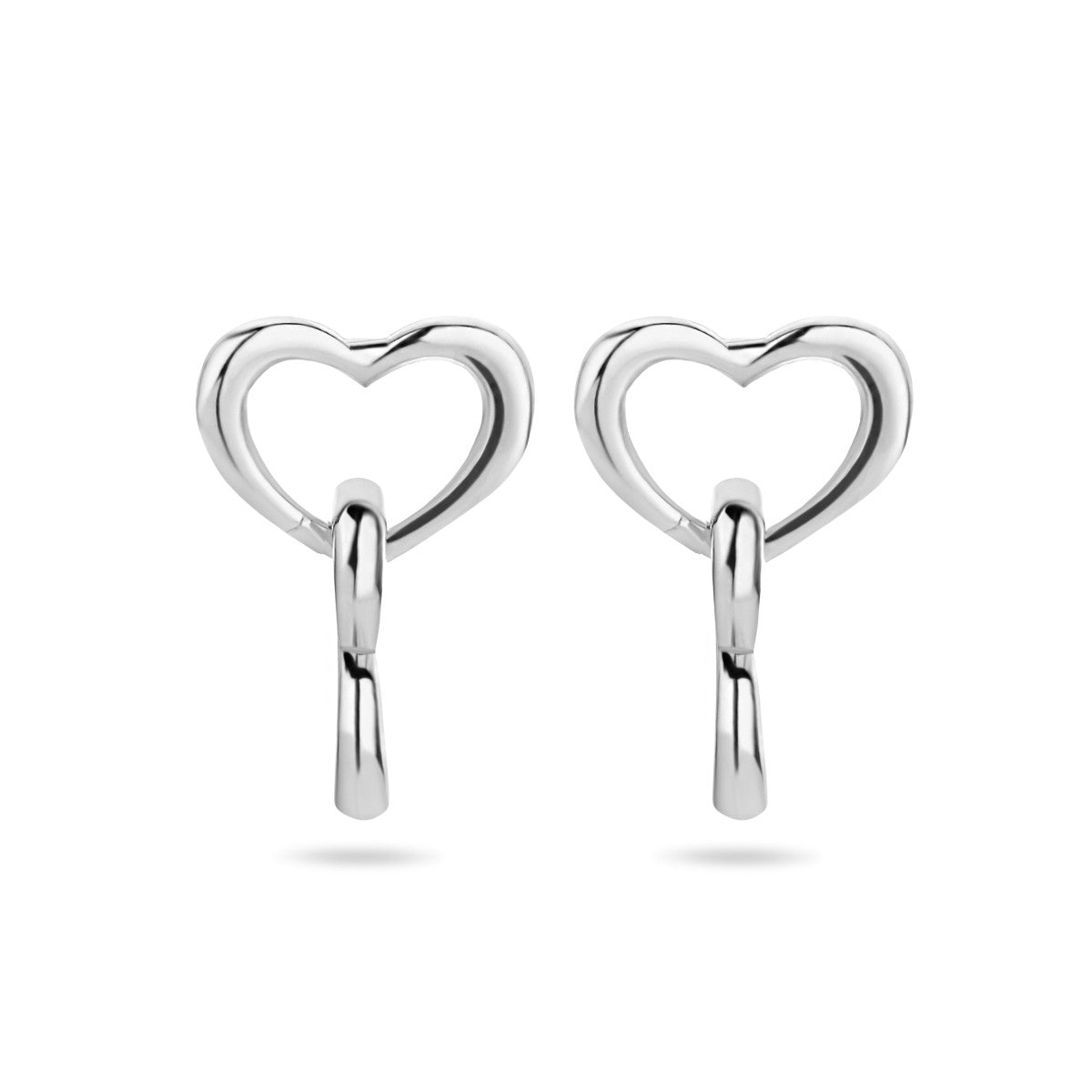 Fantasy Collection Hangende oorbellen hartjes zilver