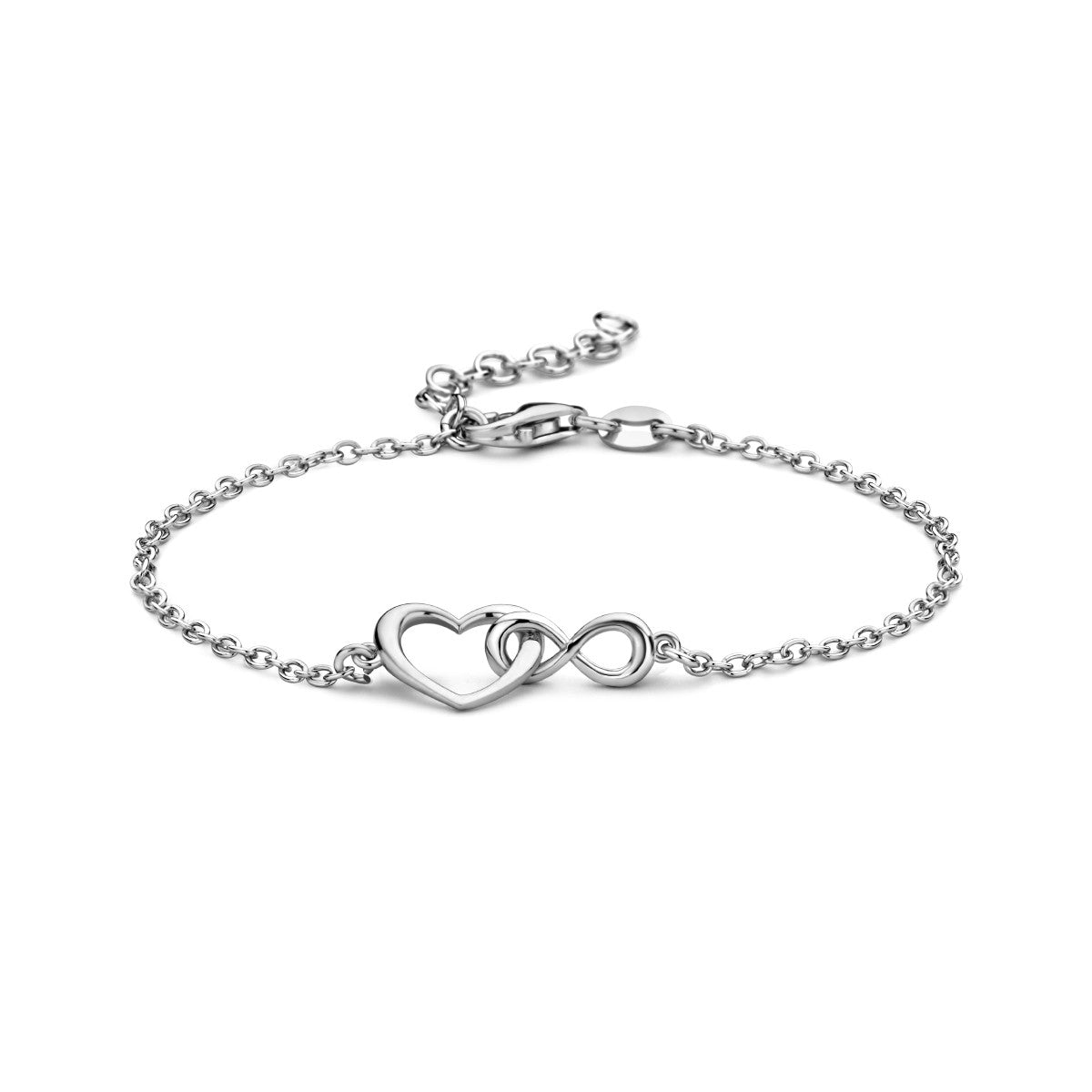 Fantasy Collection Armband hart en infinity 16 + 3 cm zilver
