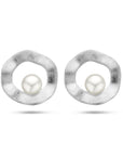 Zilver Gerhodineerd Oorknoppen Rondje Parel Gescratcht 1335444 - PansiteNederland.nl