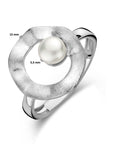 Gerhodineerd Zilver Ring Rondje Parel Gescratcht 1335447 - PansiteNederland.nl