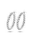 Zilver Gerhodineerd Oorringen Gedraaid 1335501 - PansiteNederland.nl