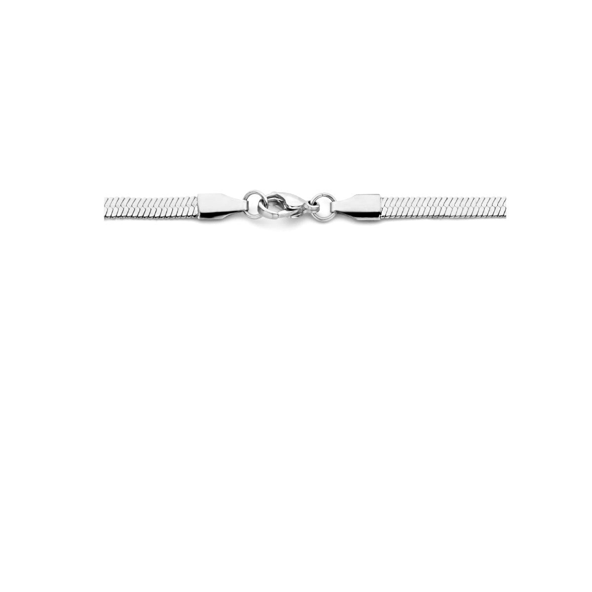 Fantasy Collection Collier slang plat 4,3 mm 40 + 4 cm zilver