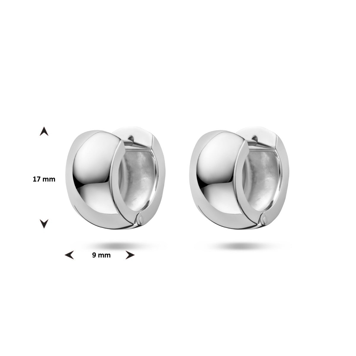 Fantasy Collection Oorbellen bol 17 mm zilver