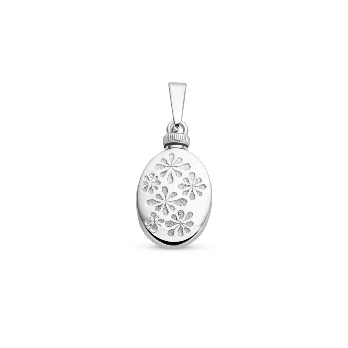 Fantasy Collection Urnhanger gravure bloemen 18 mm zilver