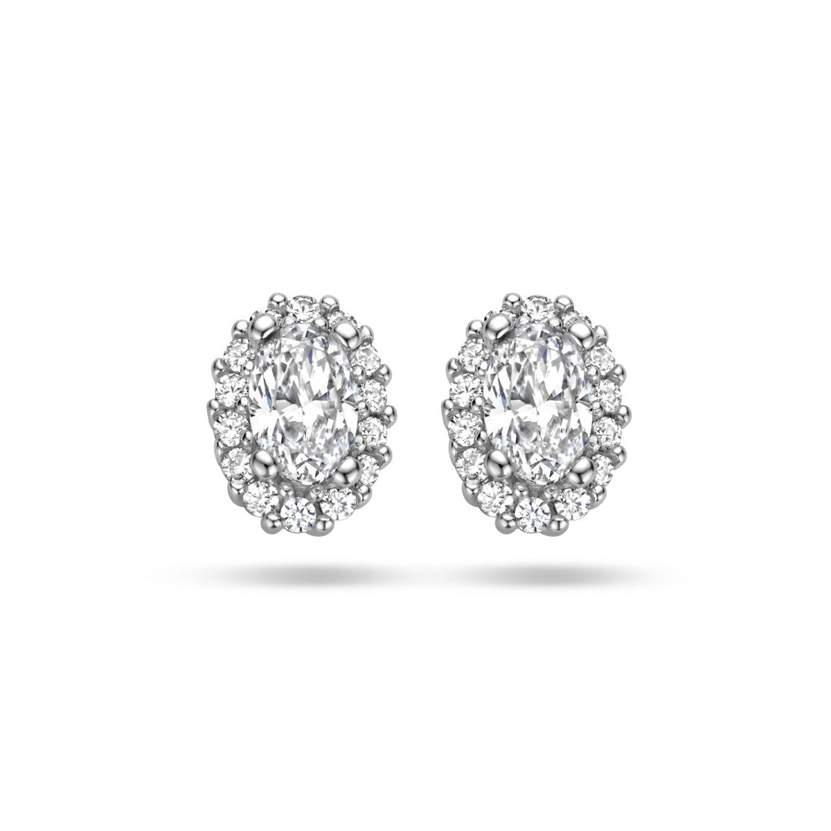 Fantasy Collection Oorbellen zirkonia halo zilver