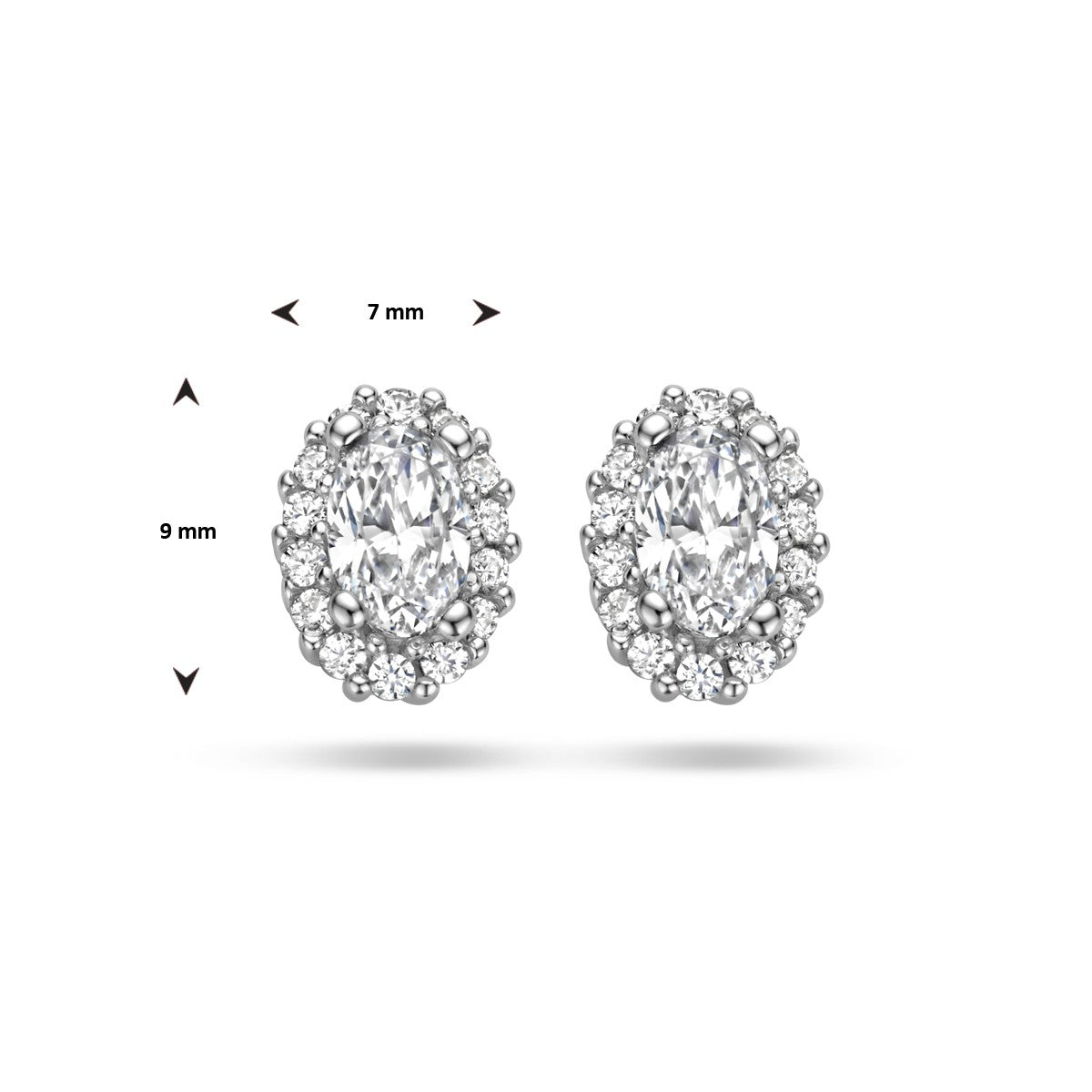 Fantasy Collection Oorbellen zirkonia halo zilver