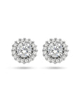 Zilver Gerhodineerd Oorknoppen Zirkonia Halo 1335620 - PansiteNederland.nl