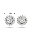 Zilver Gerhodineerd Oorknoppen Zirkonia Halo 1335620 - PansiteNederland.nl