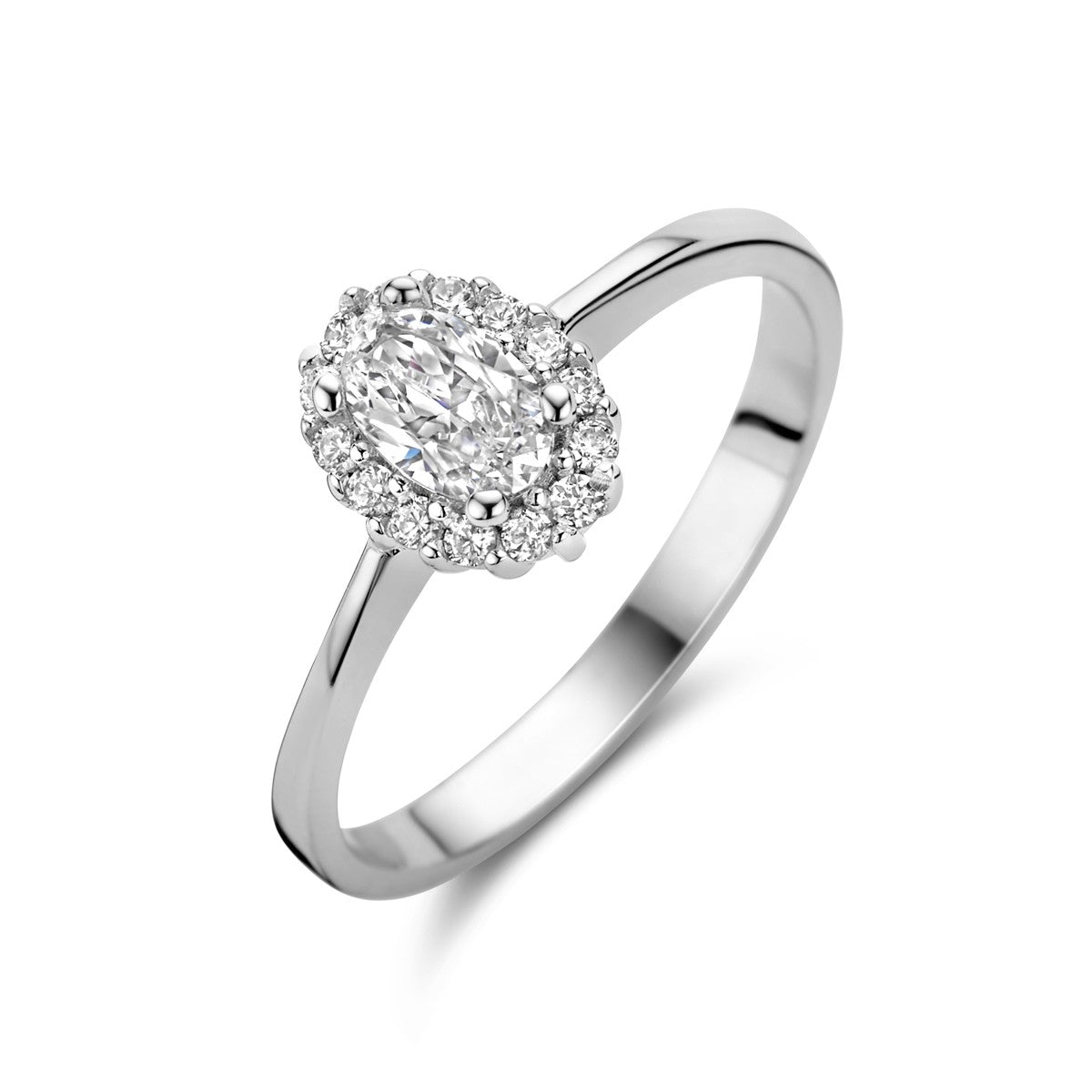 Fantasy Collection Ring zirkonia halo zilver