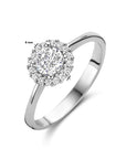 Gerhodineerd Zilver Ring Met Zirkonia Halo 1335629 - PansiteNederland.nl