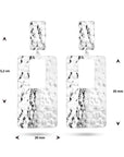 Zilver Gerhodineerd Oorhangers Rechthoek Gehamerd 1335662 - PansiteNederland.nl