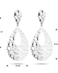 Zilveren oorhangers druppel gehamerd 1335663 - PansiteNederland.nl