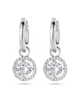 Zilver Gerhodineerd Klapoorringen Zirkonia Halo 1335697 - PansiteNederland.nl