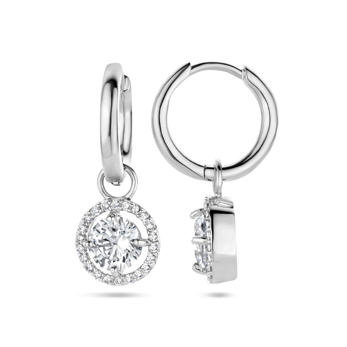 Fantasy Collection Oorbellen zirkonia halo zilver