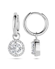 Zilver Gerhodineerd Klapoorringen Zirkonia Halo 1335697 - PansiteNederland.nl