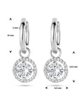 Zilver Gerhodineerd Klapoorringen Zirkonia Halo 1335697 - PansiteNederland.nl