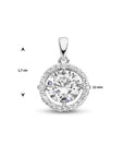 zilver gerhodineerd hanger zirkonia halo 1335717 - PansiteNederland.nl