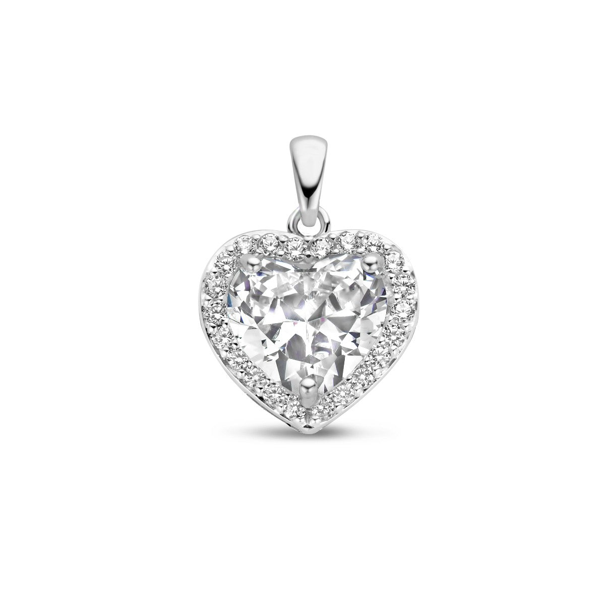 Fantasy Collection Hanger hart zirkonia halo zilver